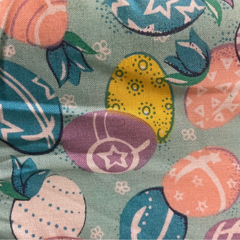 Vintage Miles Kimball Mini Pastel Easter Egg Pattern Pillow Cloth Basket Purse - Picture 7 of 13